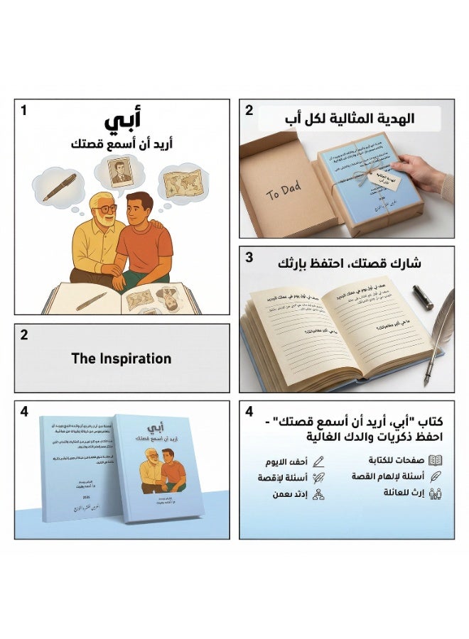 Delta Way Dad I Want to Hear Your Story Notebook – Arabic Guided Memory Journal for Father, Hardcover Keepsake Notebook with Questions to Capture Life Stories - Image 5