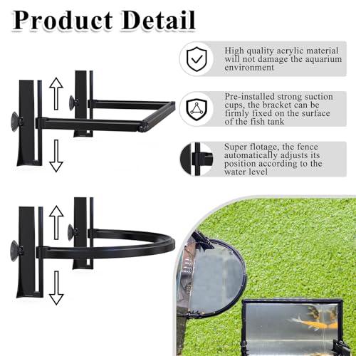 Pryitier Aquarium Floating Plant Barrier Floating Plant Corral Self Adjusts to Water Level Fish Tank Fence Keeps the Floaters Away from the Filter - Image 3
