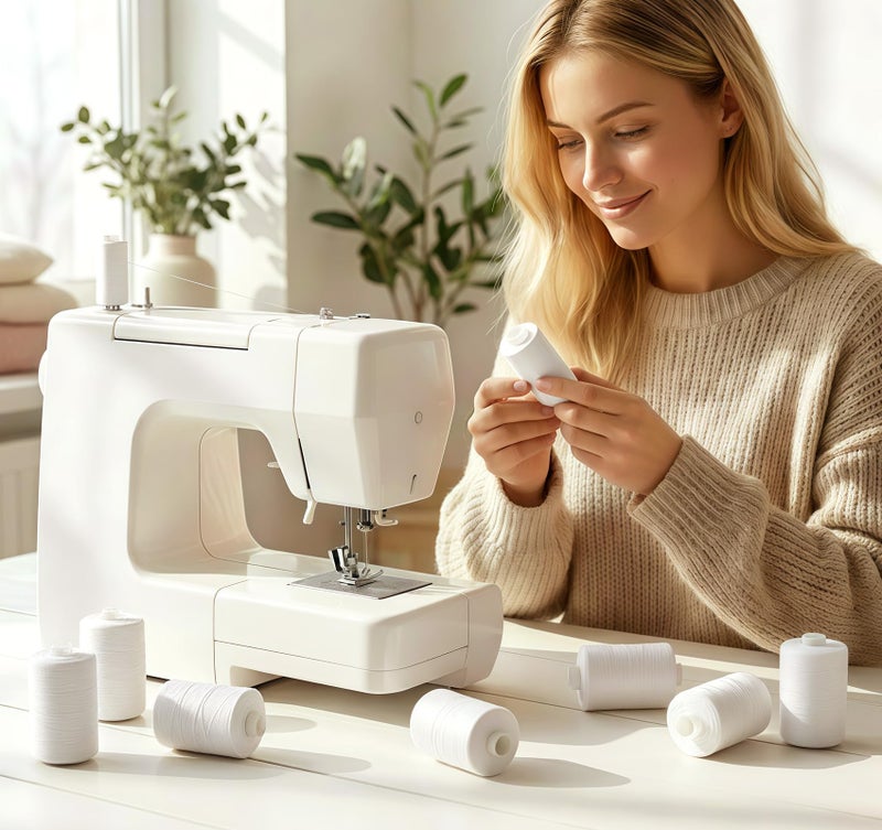 StiVerse 2PCS Thread - 1000Yard White All Purpose Sewing Machine Thread for Sewing - Image 2