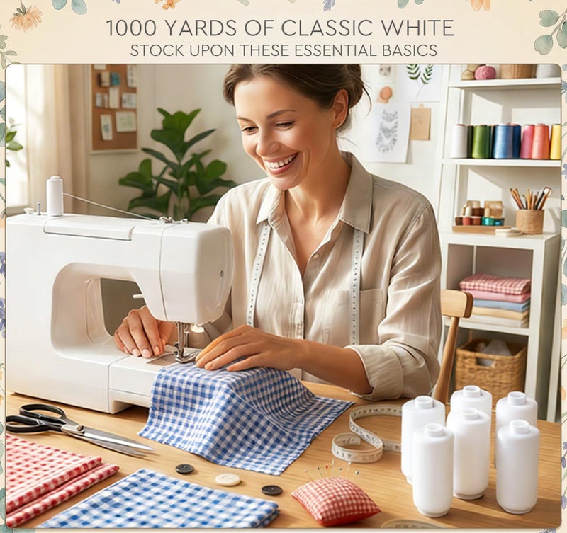 StiVerse 2PCS Thread - 1000Yard White All Purpose Sewing Machine Thread for Sewing - Image 5