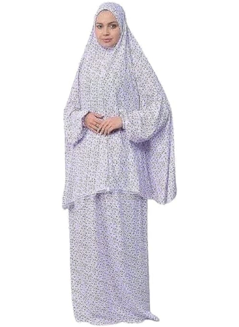 Generic Comfortable prayer with this premium quality 2-piece prayer set: light and cool, fits all sizes with a design that avoids showing body lines, available in pink and blue colors, one size multi-color  - Image 1