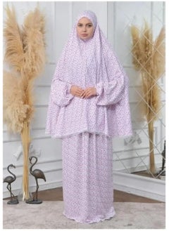 Generic Comfortable prayer with this premium quality 2-piece prayer set: light and cool, fits all sizes with a design that avoids showing body lines, available in pink and blue colors, one size multi-color  - Image 2