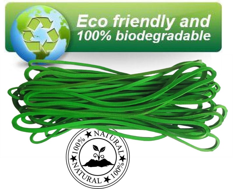 IMPRINT Large Rubber Bands, 25 Pcs Long Rubber Bands, Heavy Duty, Office Supplies, Home and kitchen, Green Color, 7.5 inch x 1/8 Inches (19 cm x 3 mm) - Image 4