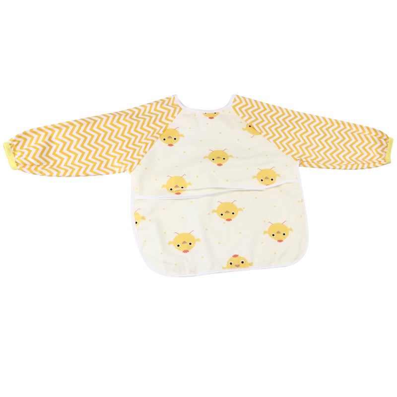 1pc Baby Feeding Bib Cartoon Aprons Sleeve Infant Smock - Image 1