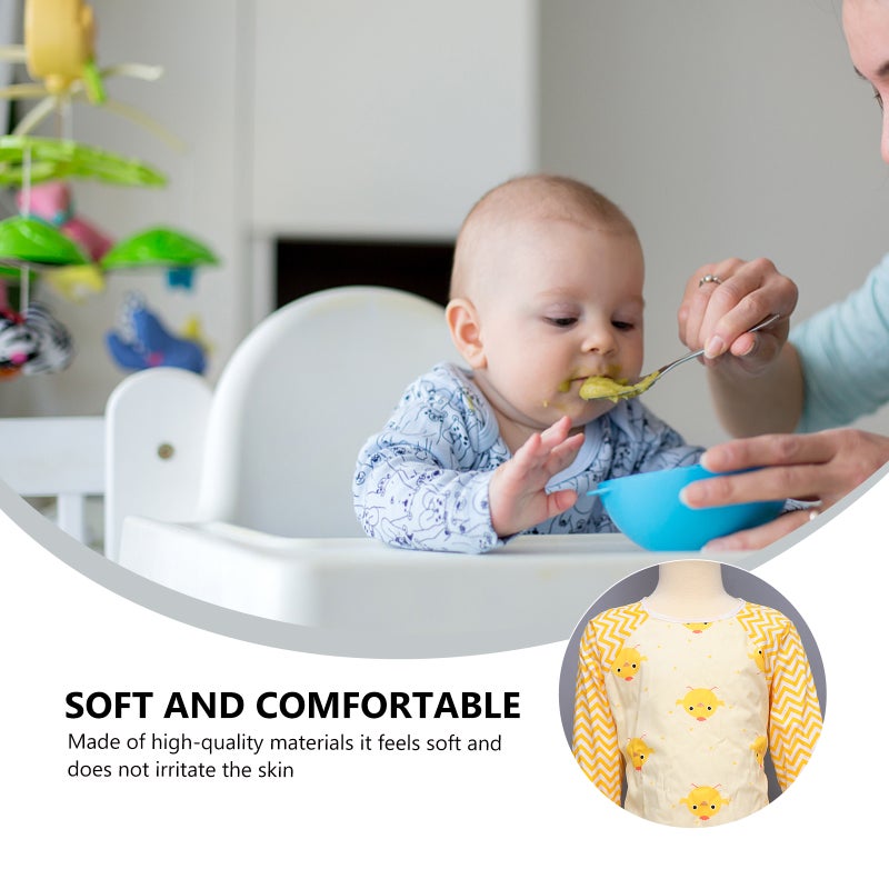 1pc Baby Feeding Bib Cartoon Aprons Sleeve Infant Smock - Image 5