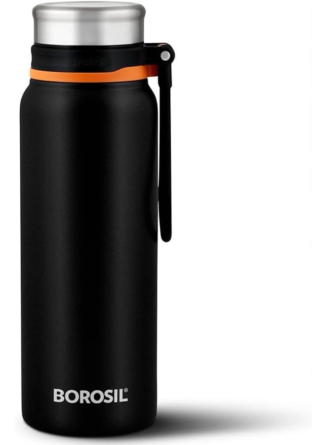 Borosil Vacuum Aquafit Bottle Black 830 Ml - Image 1