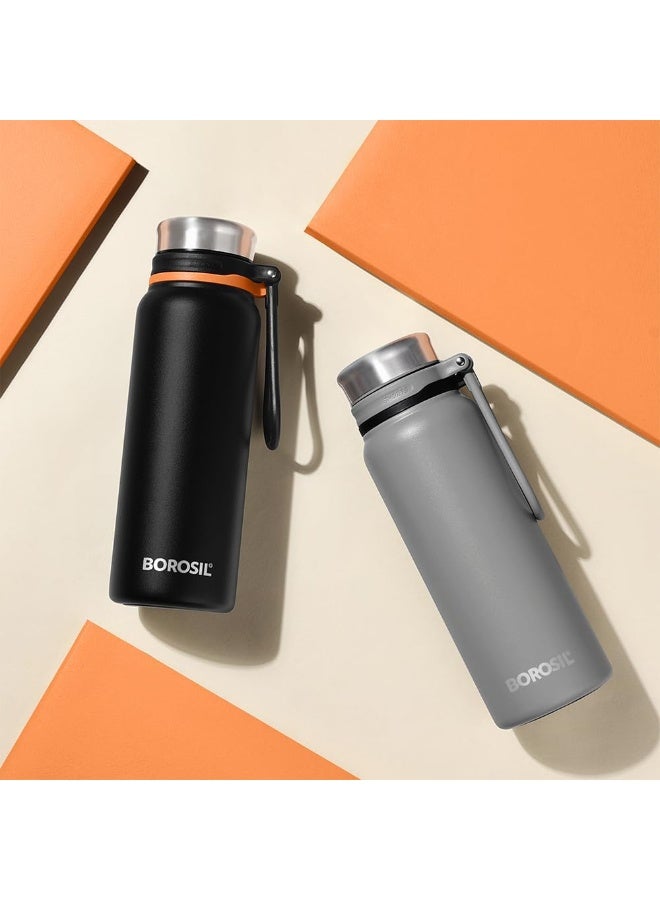 Borosil Vacuum Aquafit Bottle Black 830 Ml - Image 4