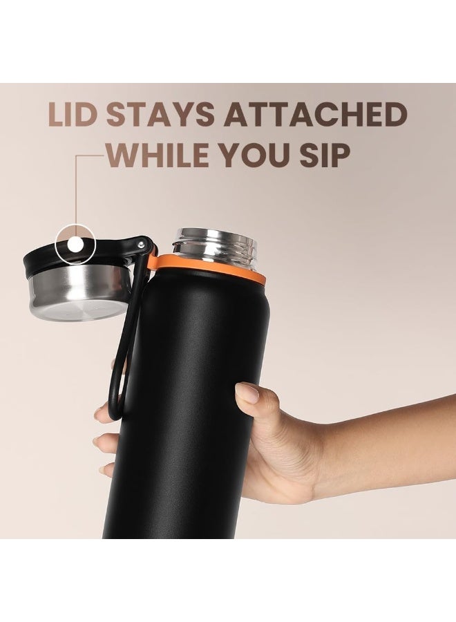 Borosil Vacuum Aquafit Bottle Black 830 Ml - Image 3