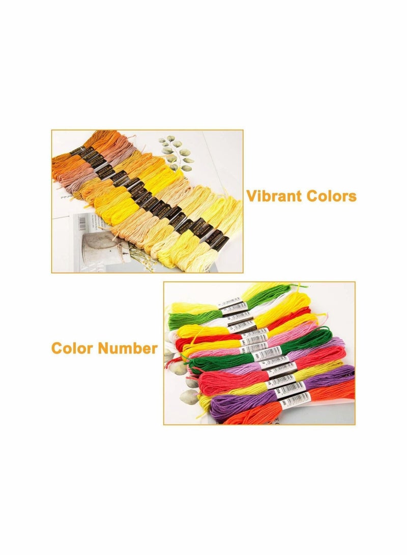 Excefore Embroidery Thread, Colored Pack of 200 Skeins, Cotton Embroidery Thread for Cross Stitch Thread, Bracelet Yarn, Craft Thread, Embroidery Thread Pack  - Image 3