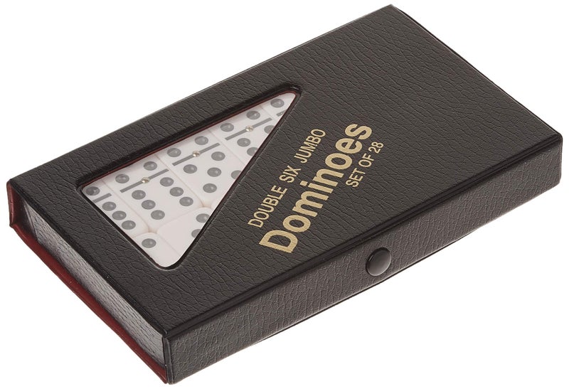 CHH Double 6 Jumbo Size Domino Tiles with Spinner in Vinyl Case Black - Image 3