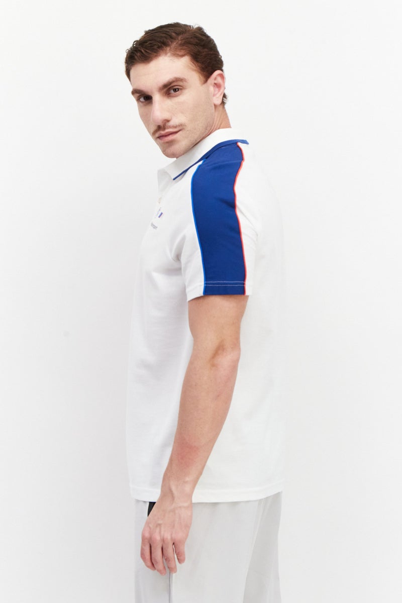 PUMA Puma x BMW Motorsport Men Sportswear Fit Short Sleeve Training Polo Shirt, White  - Image 4