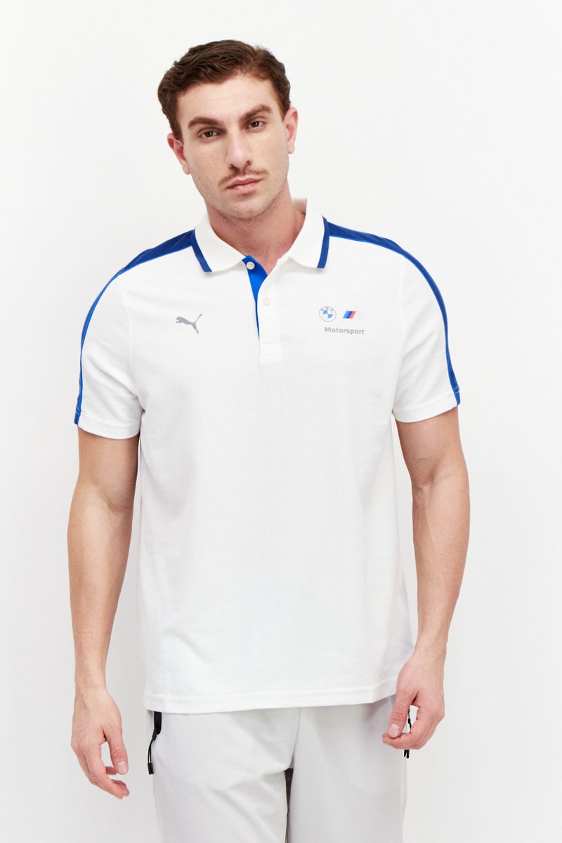 PUMA Puma x BMW Motorsport Men Sportswear Fit Short Sleeve Training Polo Shirt, White  - Image 1