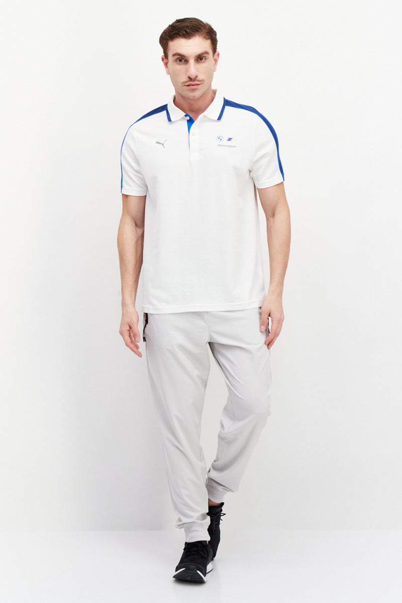 PUMA Puma x BMW Motorsport Men Sportswear Fit Short Sleeve Training Polo Shirt, White  - Image 3