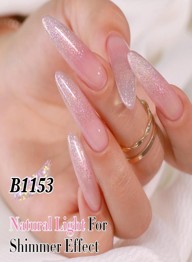 دابل ريذم طلاء جل لامع لامع عاكس من Double Rhythm 15 مل، لون مغناطيسي، مناسب لصالونات فن الأظافر، اصنعيه بنفسك في المنزل (وردي-B1153) - Image 4