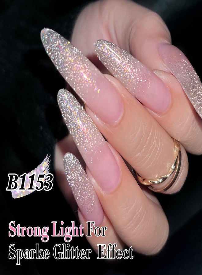 دابل ريذم طلاء جل لامع لامع عاكس من Double Rhythm 15 مل، لون مغناطيسي، مناسب لصالونات فن الأظافر، اصنعيه بنفسك في المنزل (وردي-B1153) - Image 5