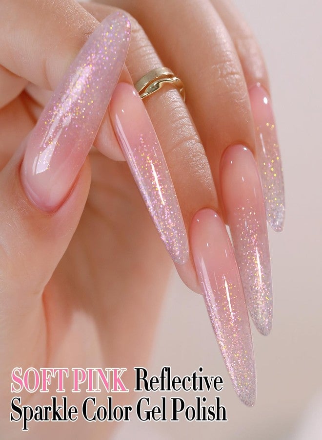 دابل ريذم طلاء جل لامع لامع عاكس من Double Rhythm 15 مل، لون مغناطيسي، مناسب لصالونات فن الأظافر، اصنعيه بنفسك في المنزل (وردي-B1153) - Image 3