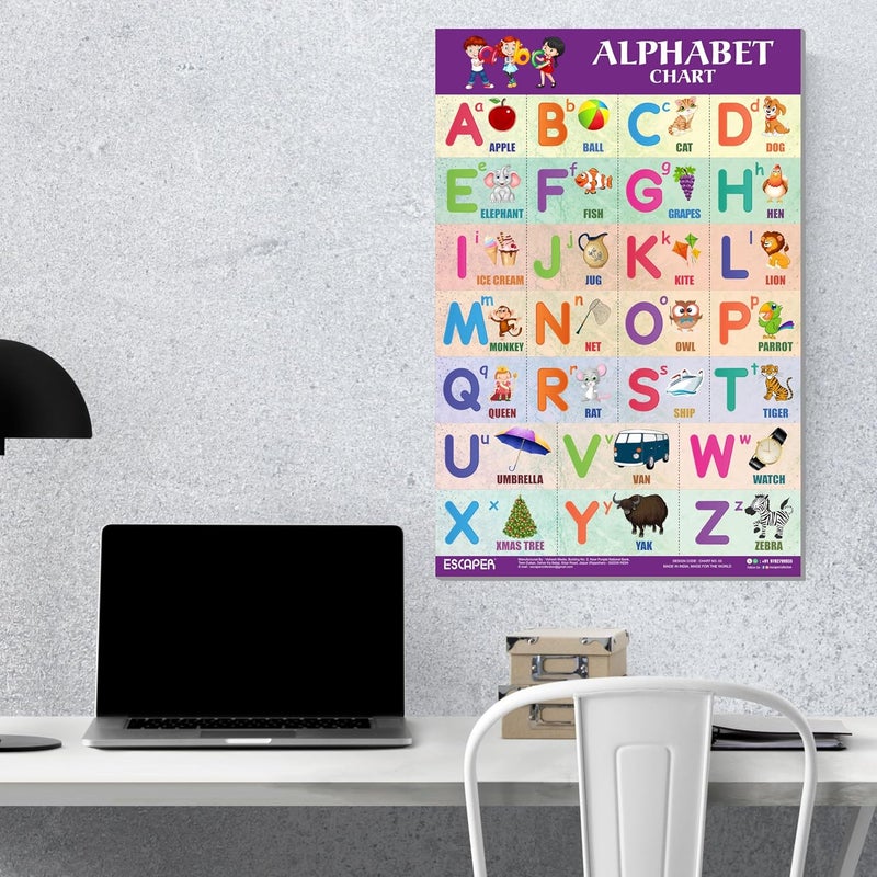 ESCAPER English Alphabets Educational Charts for Kids, Charts for Kids Learning (11.5 x 17.5 inches), Kids Study Material, Kids Learning Books, Educational Posters - Image 4