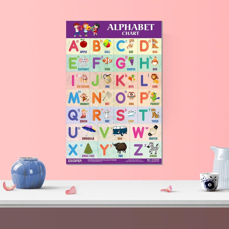 ESCAPER English Alphabets Educational Charts for Kids, Charts for Kids Learning (11.5 x 17.5 inches), Kids Study Material, Kids Learning Books, Educational Posters - Image 5