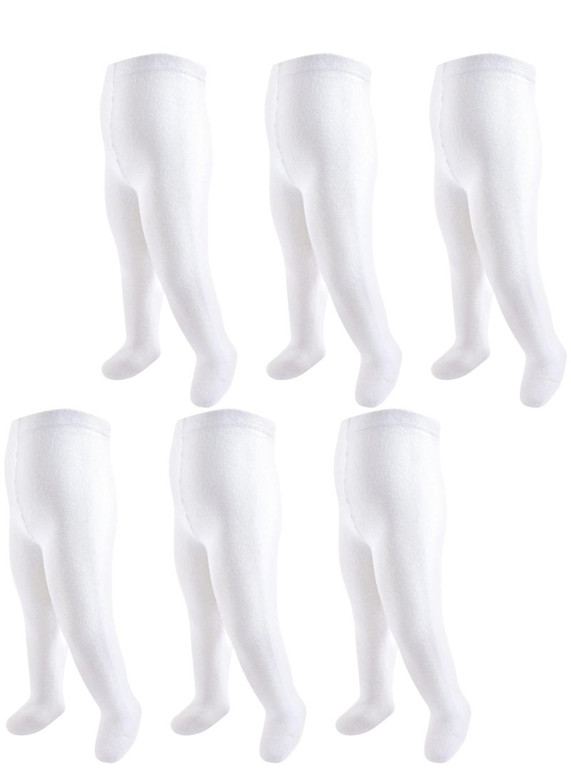 6pcs Girls Nylon Leggings Pants Dance Costume School Wear Casual Dress White Size S .M .L  - Image 1