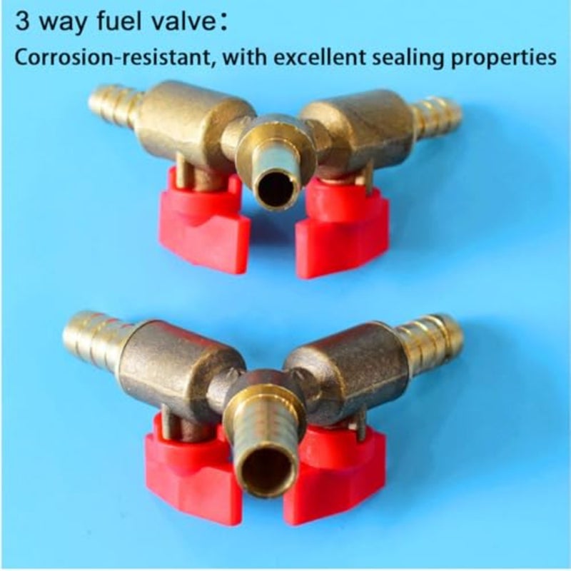3 Way Y Shaped Gas Fuel Valve, Copper gas splitter with two-way switch and 3 Hand twisted clamp, Gas Divider Pressure Regulator, The switches can be controlled independently - Image 4