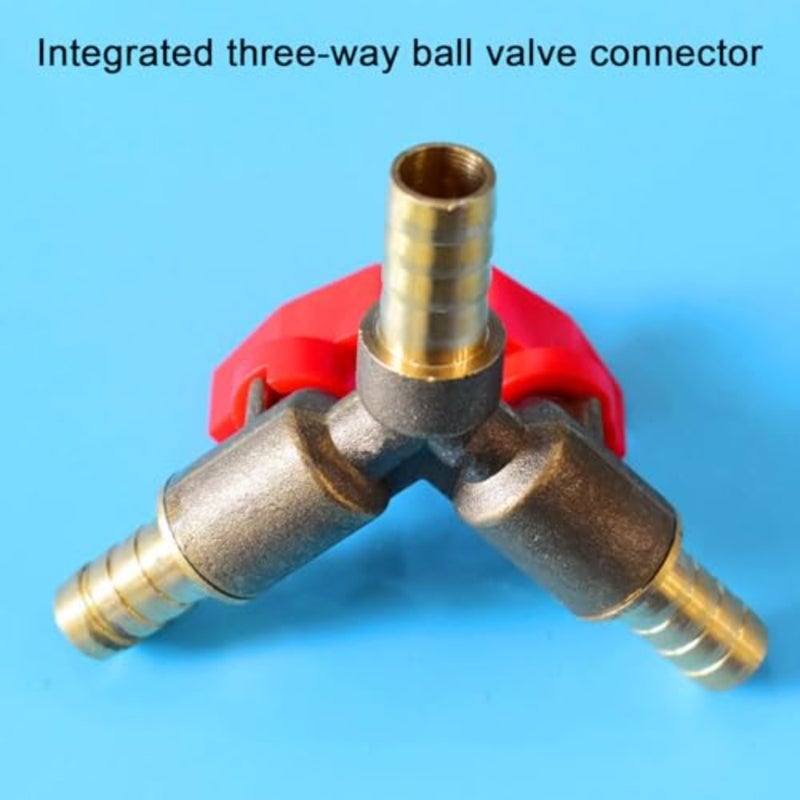 3 Way Y Shaped Gas Fuel Valve, Copper gas splitter with two-way switch and 3 Hand twisted clamp, Gas Divider Pressure Regulator, The switches can be controlled independently - Image 3