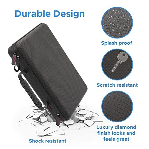 DigiCharge Action Camera Carrying Case for GoPro Lit Hero 13/12/11 Max 2, DJI Osmo Action, Akaso – Shockproof Travel Bag with Foam Compartments & Mesh Pocket – Protective Storage 12x8x2.5 Inches - Image 4