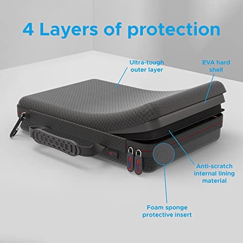 DigiCharge Action Camera Carrying Case for GoPro Lit Hero 13/12/11 Max 2, DJI Osmo Action, Akaso – Shockproof Travel Bag with Foam Compartments & Mesh Pocket – Protective Storage 12x8x2.5 Inches - Image 3
