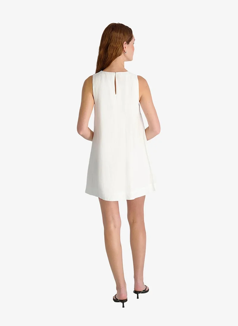 French Connection Summer White Women's Summer White Cooper Linen Slvls Mini Dress for Women | Best Price UAE