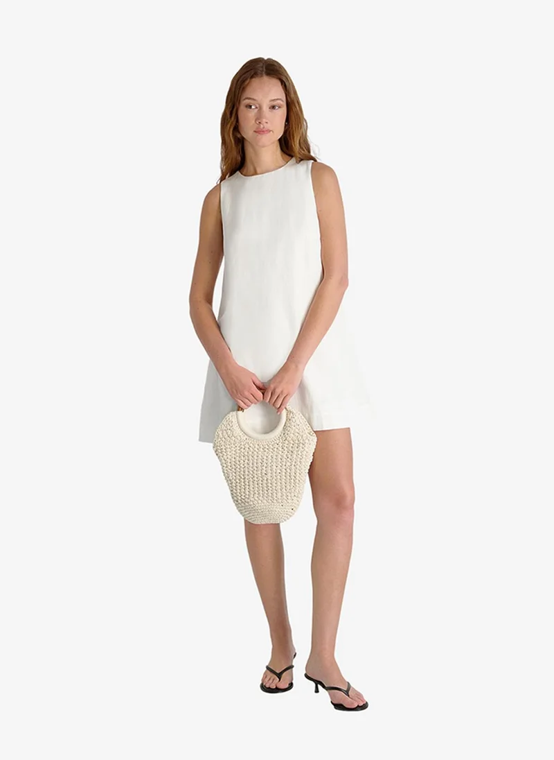 French Connection Summer White Women's Summer White Cooper Linen Slvls Mini Dress for Women | Best Price UAE