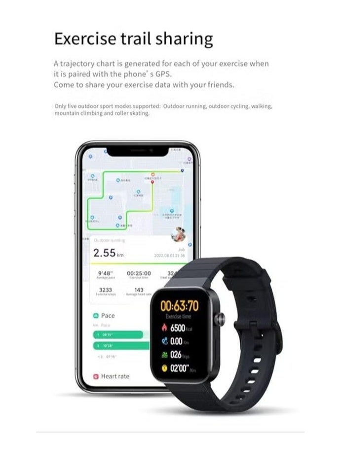 Mibro T1 Smart Watch with Bluetooth Call, 1.6-inch AMOLED HD Display, Health Tracking & 20 Sport Modes - Black - Image 5