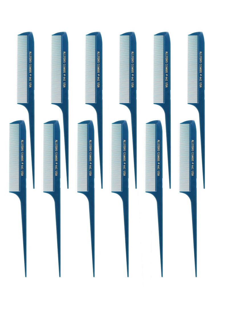 Allegro Combs Allegro Combs 441 85 In Rat Tail Combs Pintail Braiding Or Parting Fine Teeth Rattail Hair Picks Combs Set For Hair Styling USA 1 Dz TEAL 