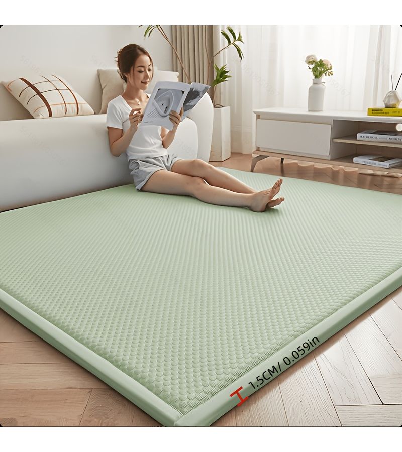 A Summer Mattress Outdoor Camping Futon Mat Floor Mat Breathable Cool Fabric Easy to Fold 110x200cm Dot Green For Living Room Bedroom Camping - Image 1