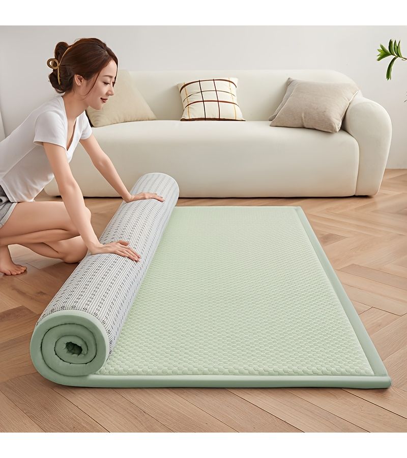 A Summer Mattress Outdoor Camping Futon Mat Floor Mat Breathable Cool Fabric Easy to Fold 110x200cm Dot Green For Living Room Bedroom Camping - Image 3