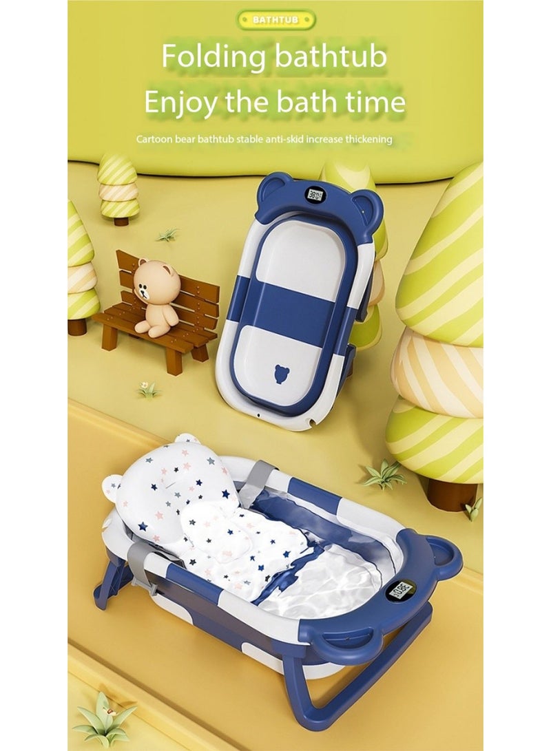 GT-Wheel Baby Bathtub with Bath Mat Thermometer and Drain Hole for Newborn to Toddler up to 36 months - Image 2