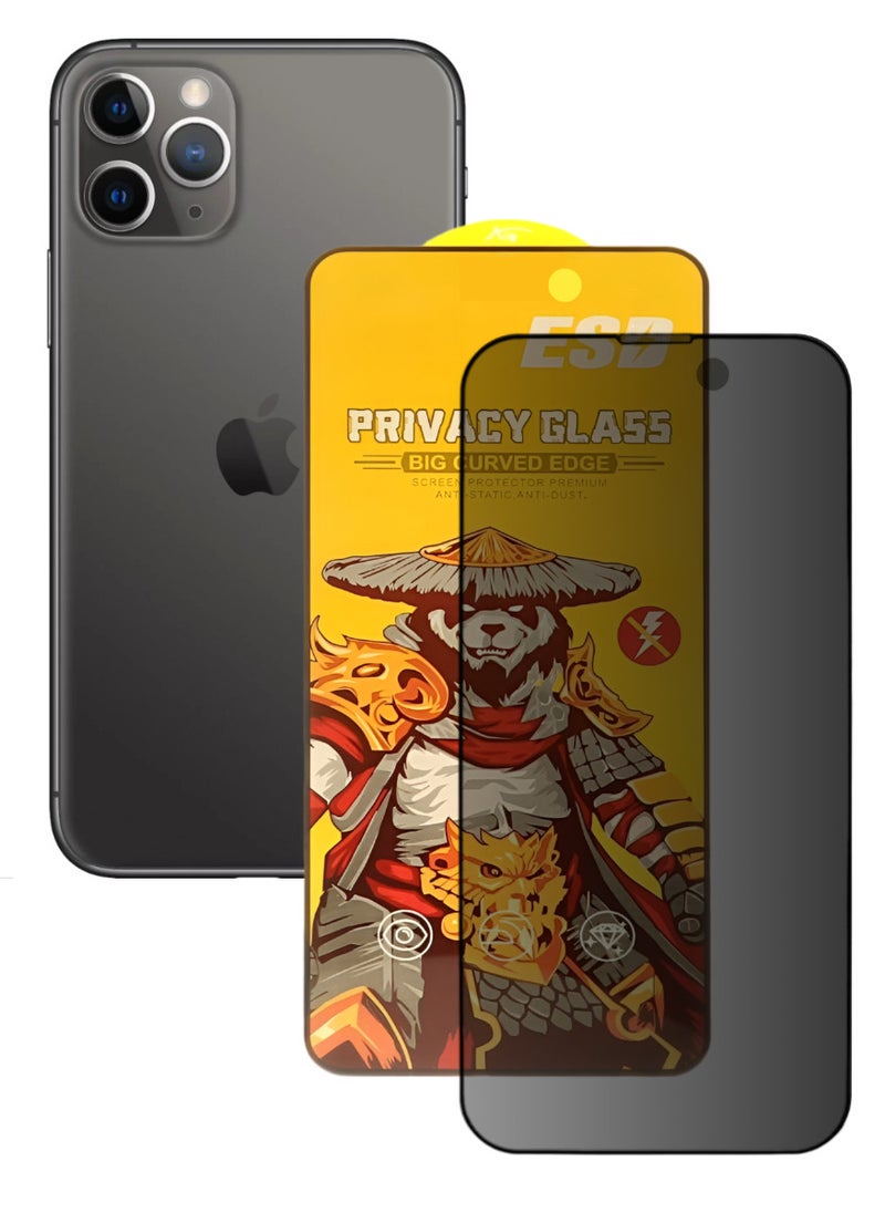 ESD Tempered Dustproof Privacy Glass Screen Protector Compatible For iPhone 11 Pro Max - Image 1