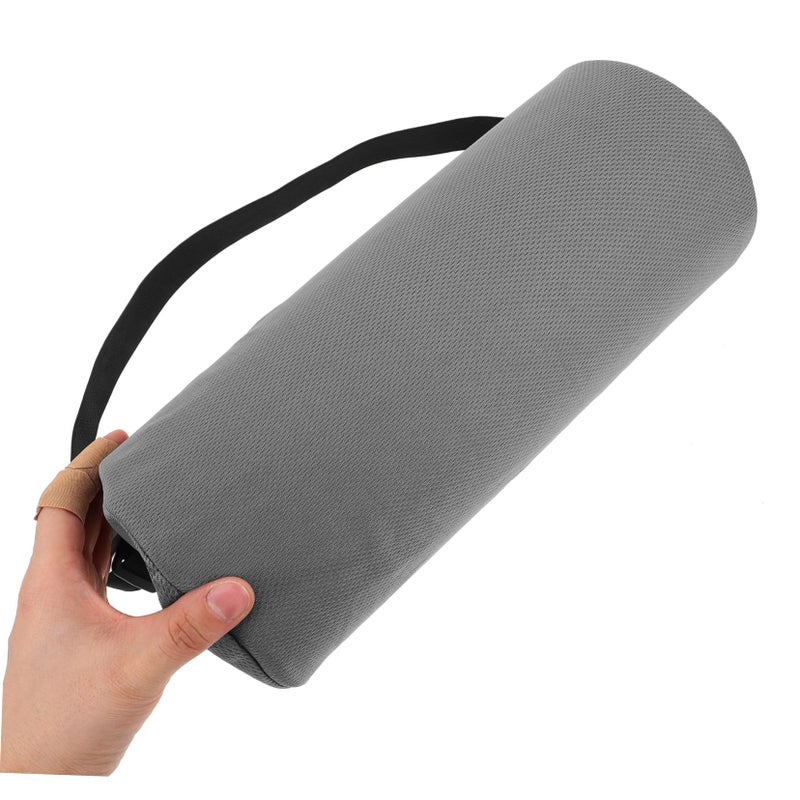 Ergonomic Lumbar Support Pillow With Adjustable Strap For Office Car Gaming Chair Grey - Image 4