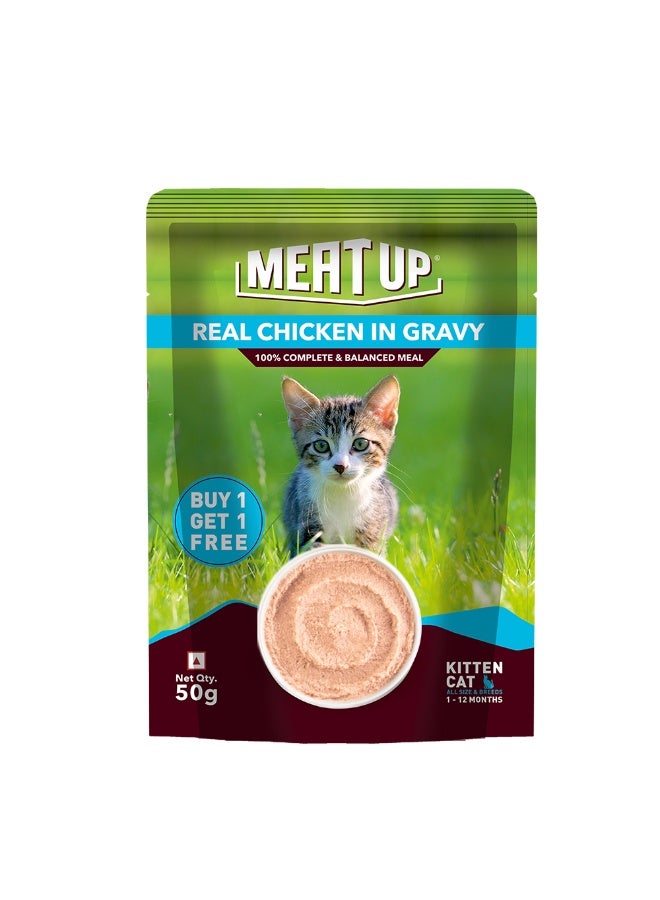 Meat Up Kitten Wet Food Chicken in Gravy - Image 2