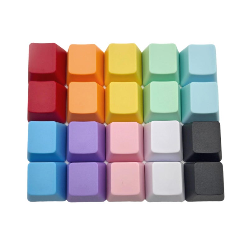 Elacgap OEM Profile Blank Keycaps PBT Rainbow Mixed Colors 1U R4 Keycap for MX switches Mechanical Keyboard (Mixed Colors, 20pcs) - Image 1