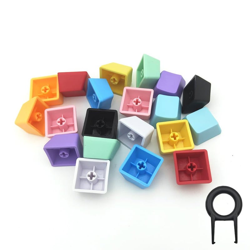 Elacgap OEM Profile Blank Keycaps PBT Rainbow Mixed Colors 1U R4 Keycap for MX switches Mechanical Keyboard (Mixed Colors, 20pcs) - Image 2