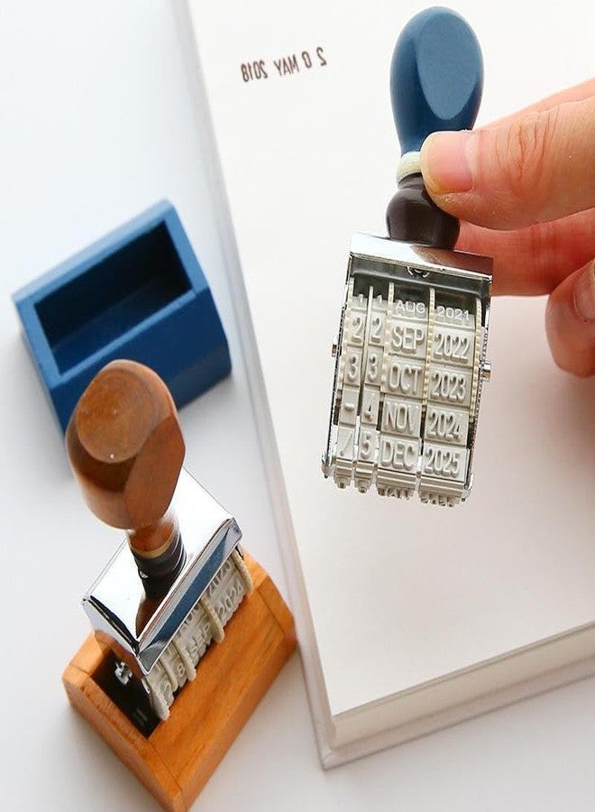 Comimark 2 PCS Vintage Hand-held Wooden Date Stamp Decorative Stamp - Image 2
