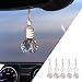 Couslcd 5PCS Hanging Car Air Freshener Auto Interior Decoration 8 ml Oil Diffuser Perfume Aromatherapy Pendant Empty Glass Bottle Fragrance Ornament with Vent Clip Wooden Cap and Rope 5 Rhombic - Image 2