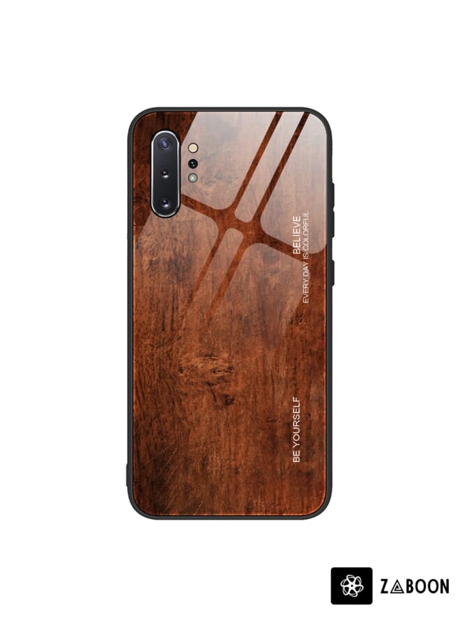 Zaboon Protective Case Cover For Samsung Galaxy Note10+ Wood Grain Tempered Glass + TPU Shockproof Case - Image 1