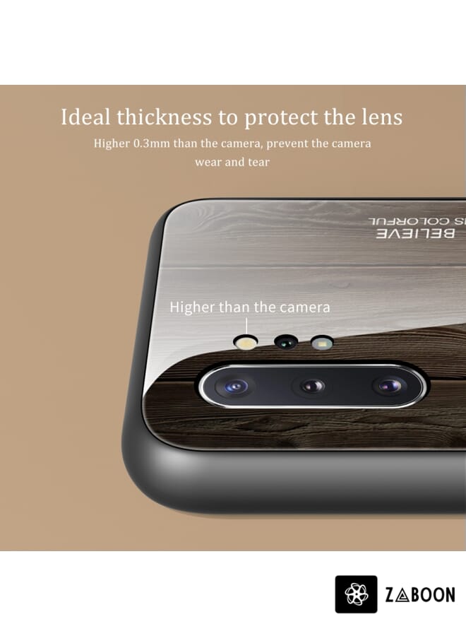 Zaboon Protective Case Cover For Samsung Galaxy Note10+ Wood Grain Tempered Glass + TPU Shockproof Case - Image 4