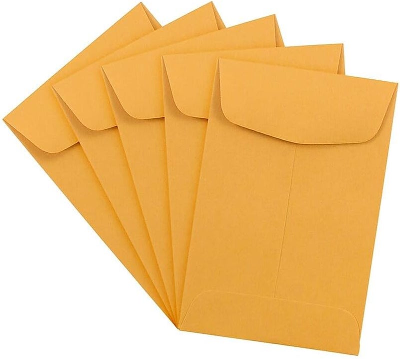 JAM Paper #4 Coin Business Commercial Envelopes - 3 x 4 1/2 - Brown Kraft Manila - 50/Pack - Image 1