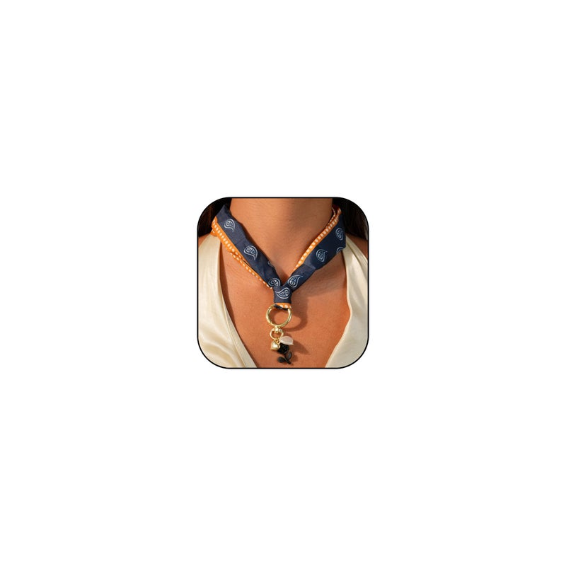MIFYNN Silk Scarf Necklace for Woman Trendy Boho Scarf Necklace with Charm Western Country Cowgirl Cowboy Jewelry Gift - Image 1