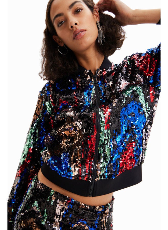 DESIGUAL سترة بومبر مزينة بالترتر  - Image 1