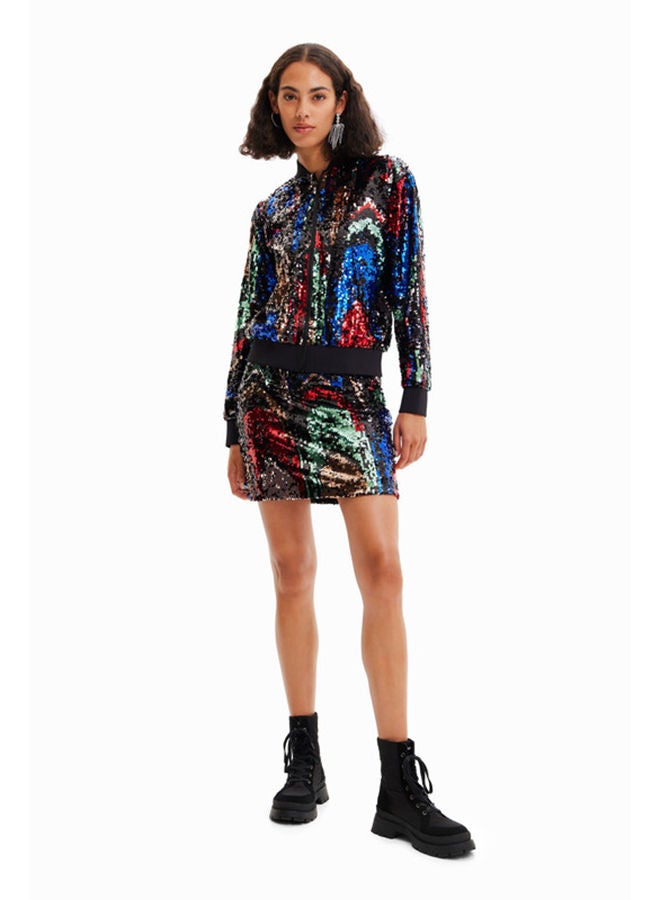 DESIGUAL سترة بومبر مزينة بالترتر  - Image 4