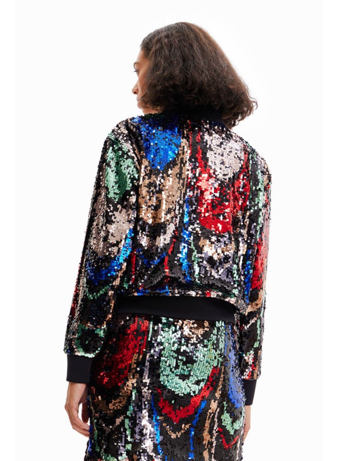 DESIGUAL سترة بومبر مزينة بالترتر  - Image 5