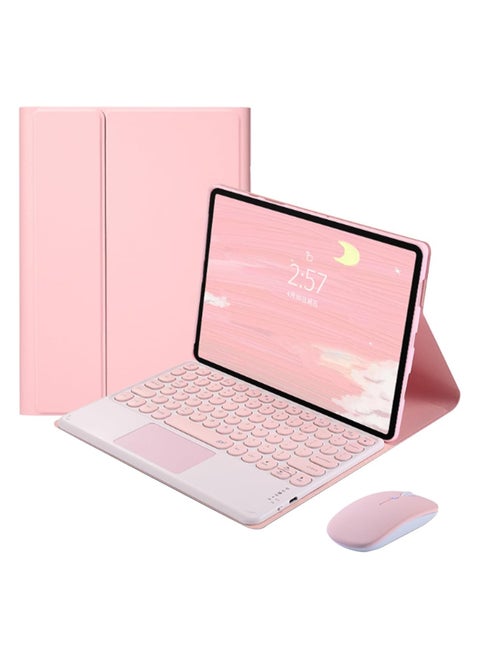 Touchpad Keyboard Case for Xiaomi Pad 6 6 Pro 11.0 Inch Tablet Invisible Pen Slot Keyboard Case Cover with Cute Round Key Detachable TouchPad Keyboard Mouse