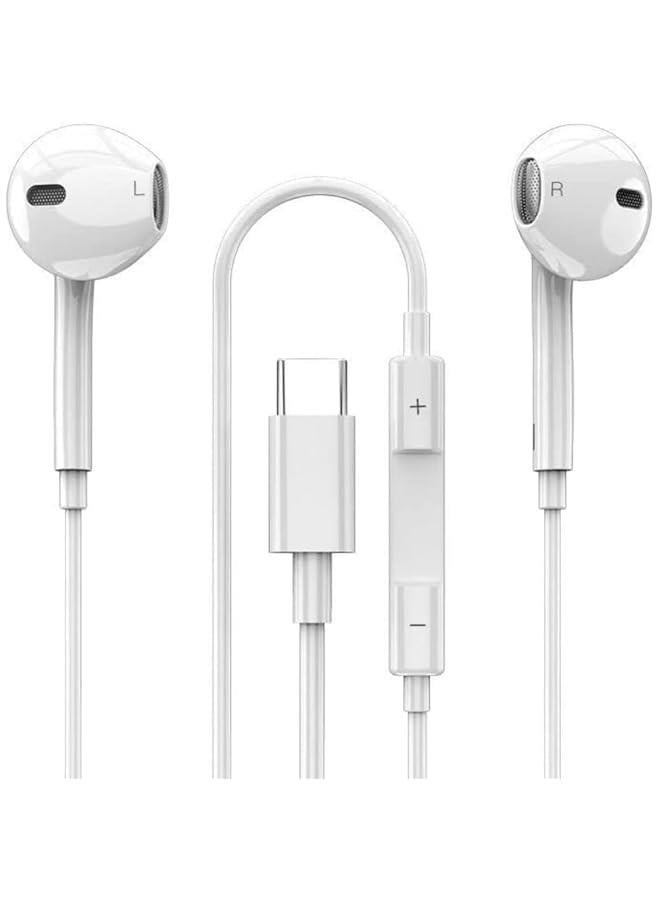 Type C Headphones with Microphone, Universal Stereo Earphone Compatible with iPhone 15/15 Plus/15 Pro/15 Pro Max Samsung S23/S23 Ultra, S22/S22 Ultra, S21, Note 12/12 Pro, Oneplus - Image 1
